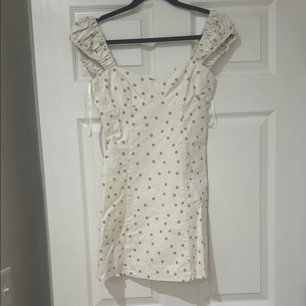 LPA Cream Dress with Brown Polka Dots